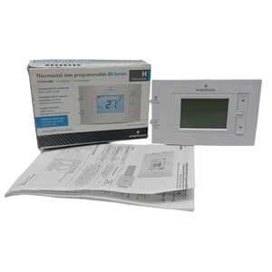 Emerson 80 Series Thermostats, 1 H, 1 C, Wall Mount, Hardwired/Battery, 24VAC